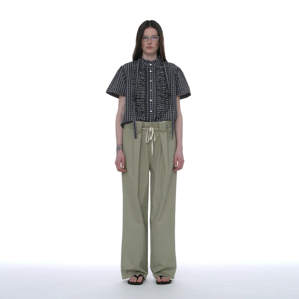 WASHED DRAWSTRING CHINO PANTS_BEIGE