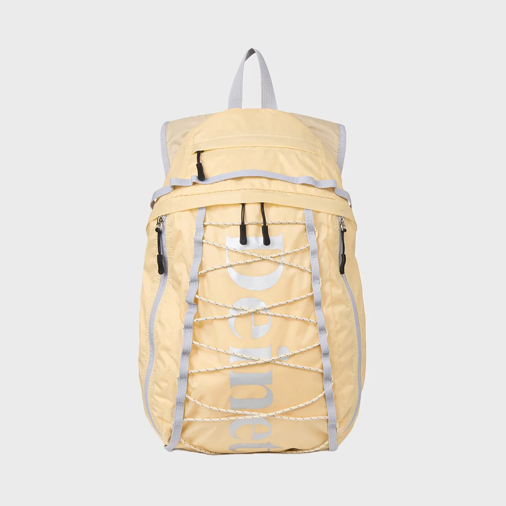 NYLON ESSENTIAL LOGO BACKPACK IN LIGHT YELLOW
