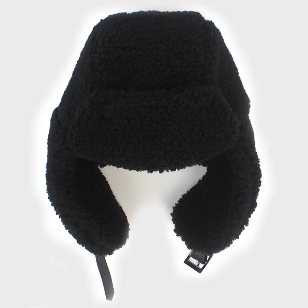 Fleece Black Aviator Hat 飛行帽