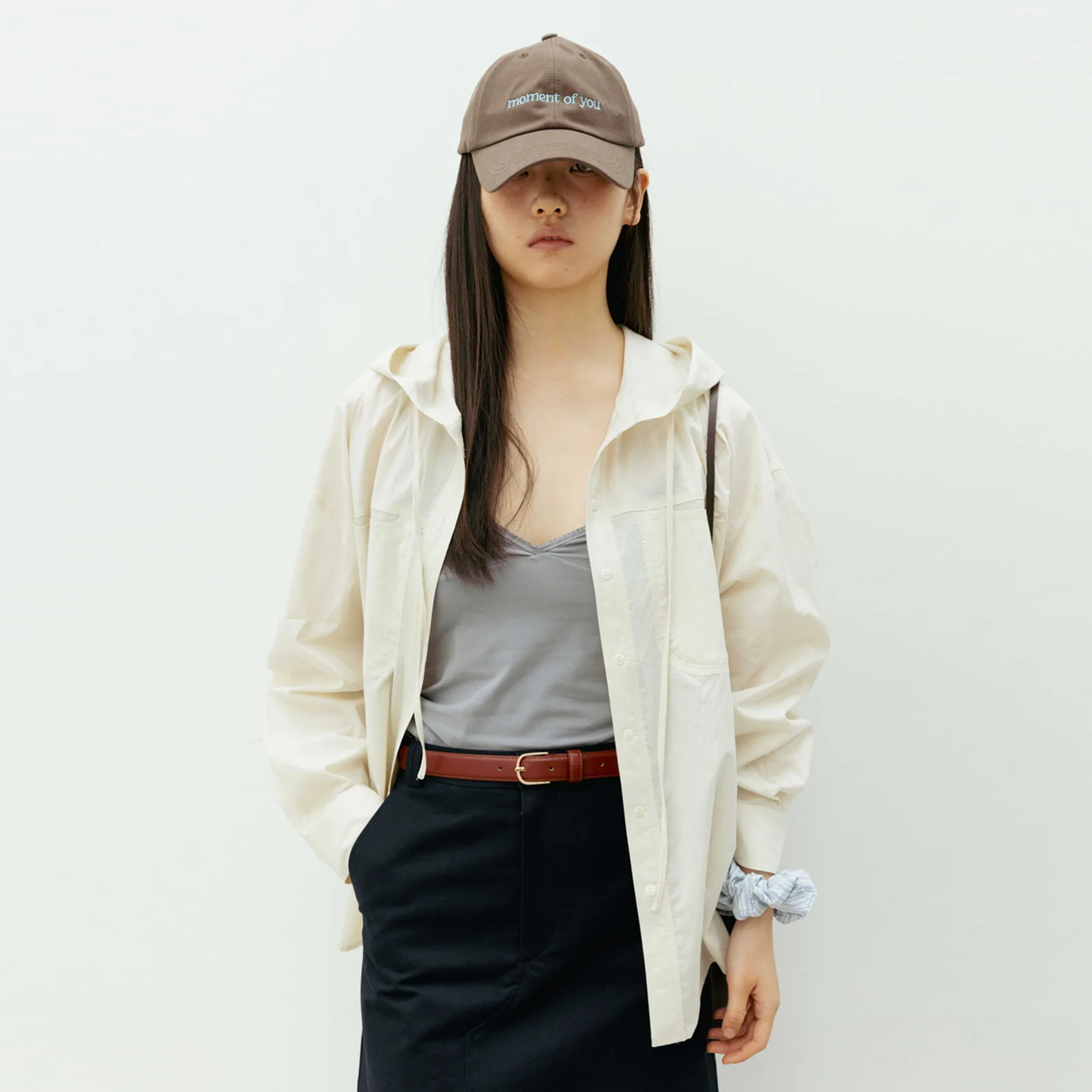 Pocket Hooded Shirt(Beige)