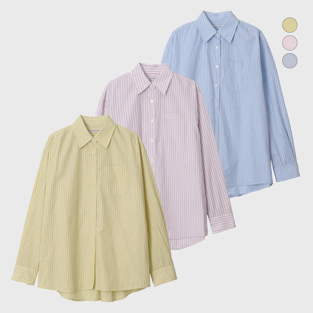 Oversized Stripe Shirt_3 color