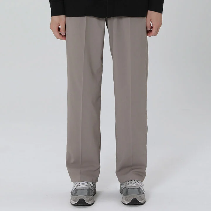 中性 寬版 鬆緊帶 西褲 標準 dusty beige