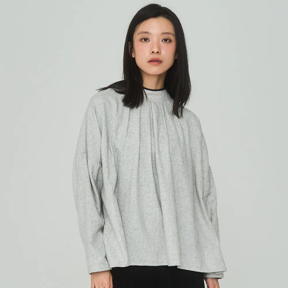 Half Turtleneck Gray Blouse