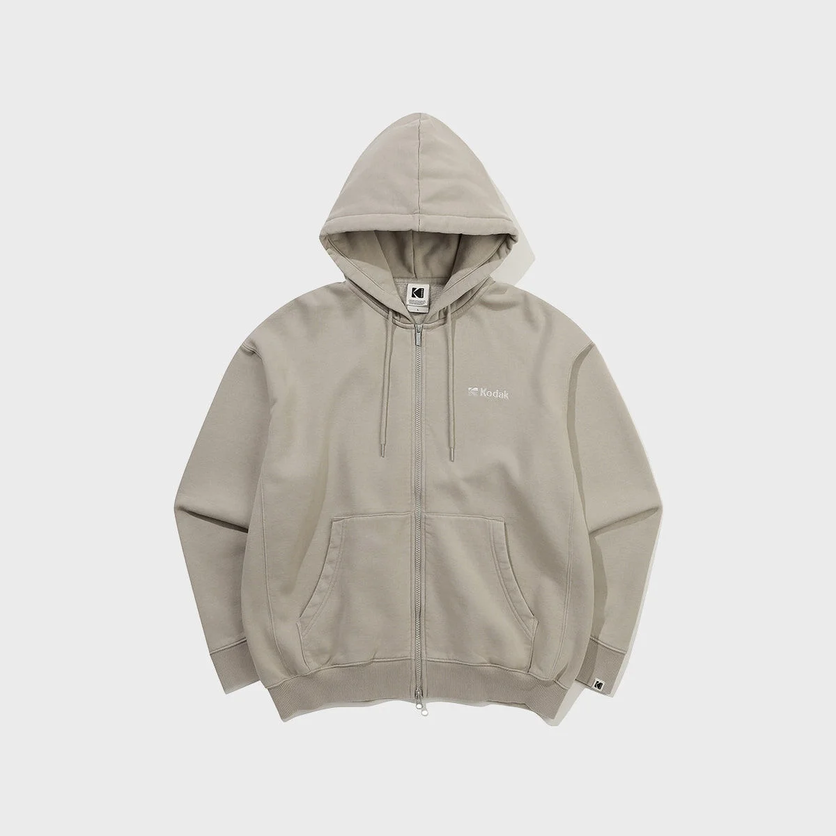 必備款 雪洗 加絨 連帽衫 拉鏈 BEIGE