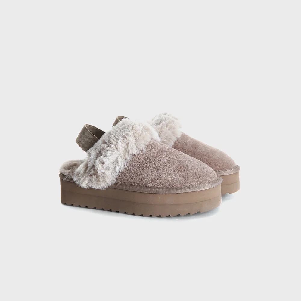 Colors of California 肩帶 UGG 洞洞鞋 - 灰褐色 CBWCF07FFZTAU