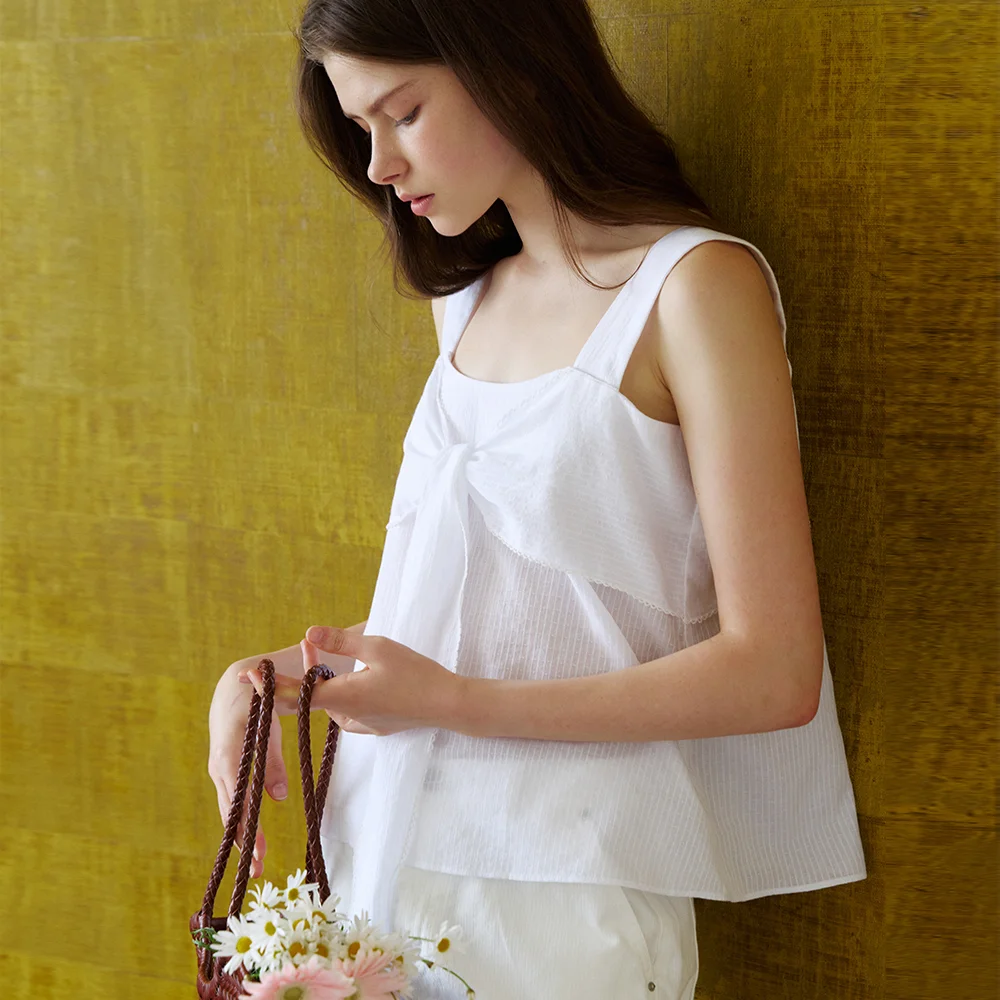 shining ribbon blouse (white) orc 6050