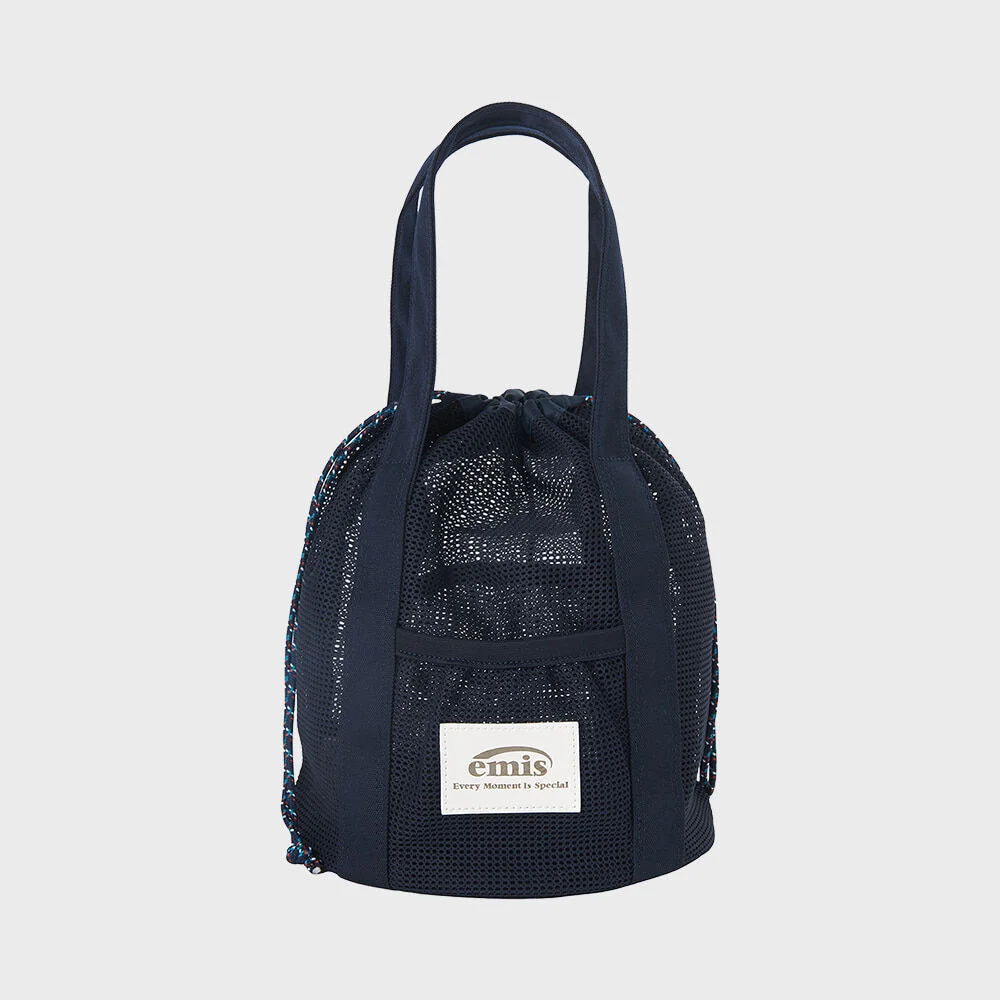 MESH BUCKET BAG-NAVY