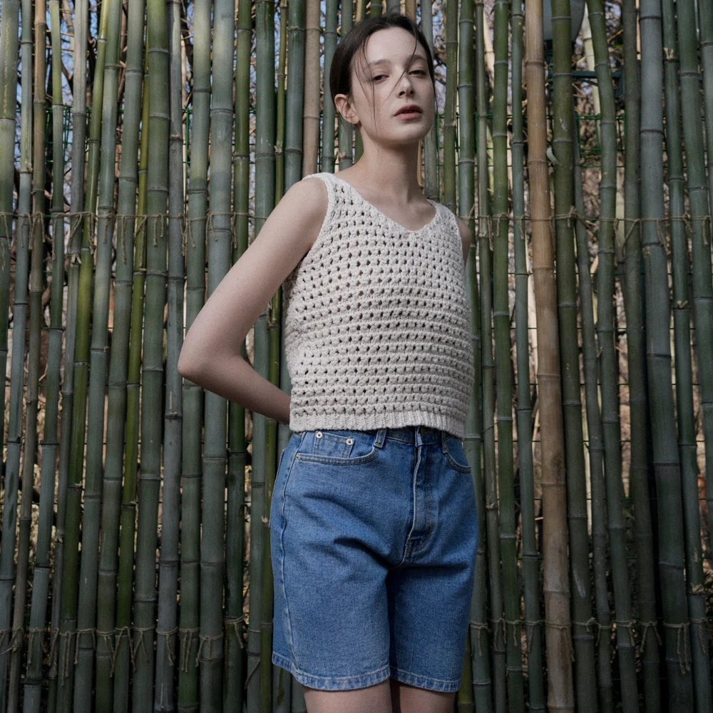 Cotton Skacy Knit Sleeveless (light beige)