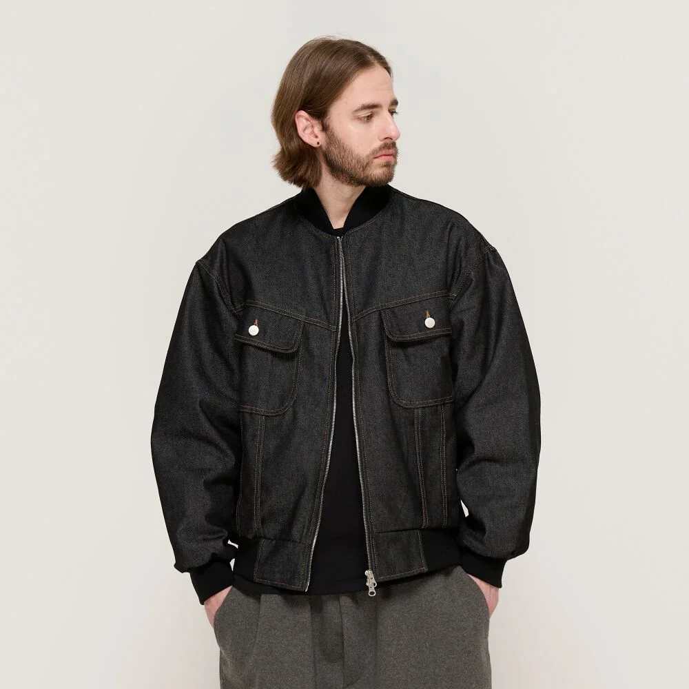 NON-FACE DENIM BLOUSON WORK JUMPER (BLACK)