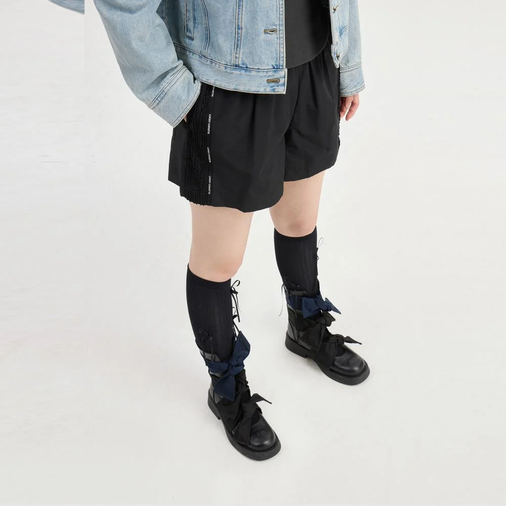 Ruffle Color Blend Banding shorts (black) LFPOM26300BKX