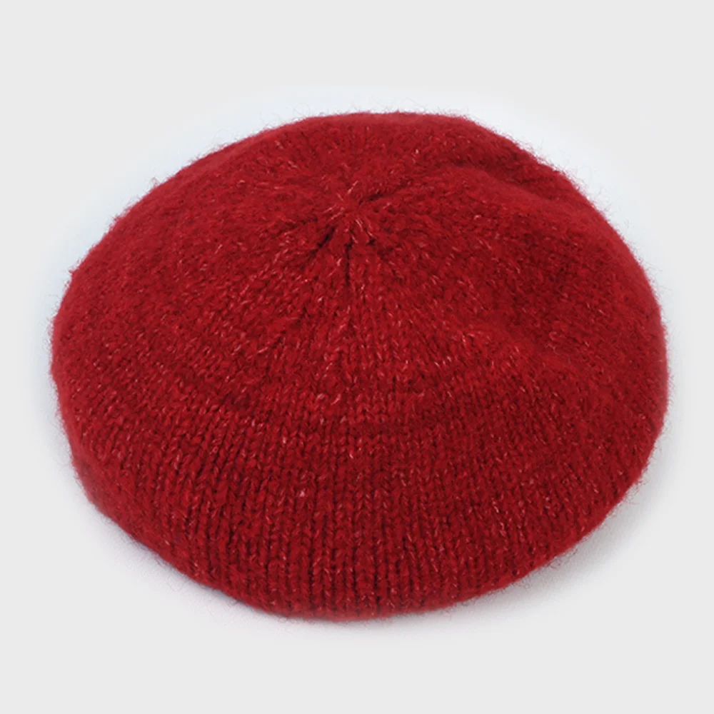 Wool Red Knit Beret 貝雷帽