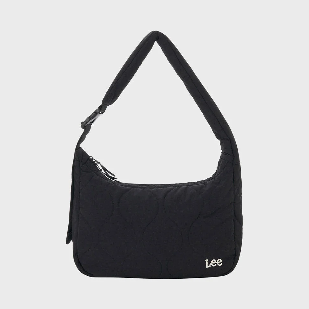 兩穿 絎縫 Hobo Bag 黑色