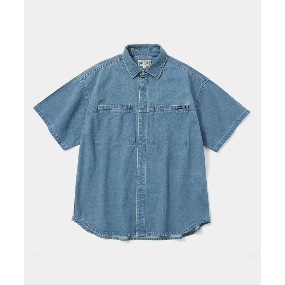 COLUMBIA TRAJAN LABEL HIDDEN POCKET DENIM S/S SHIRTS 淺色牛仔