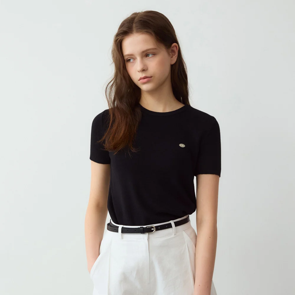 Soft essential summer wool knit tee - 4color