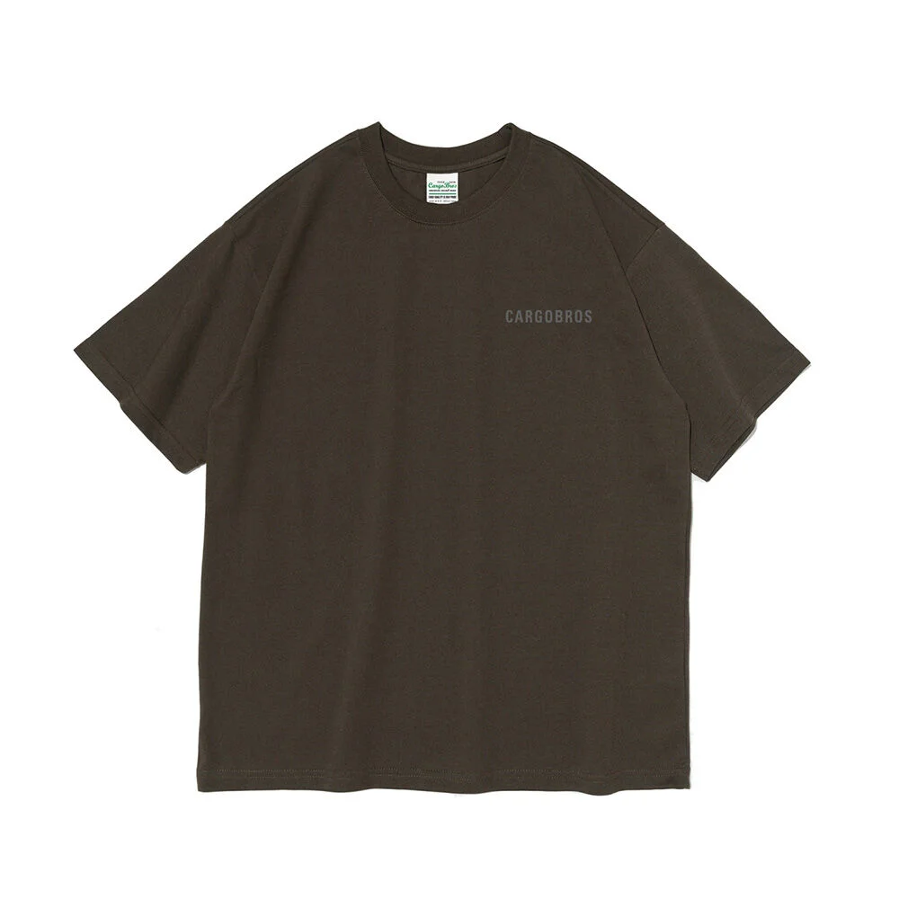 ESSENTIAL LOGO OVER SHORT SLEEVE T-SHIRT (KHAKI)