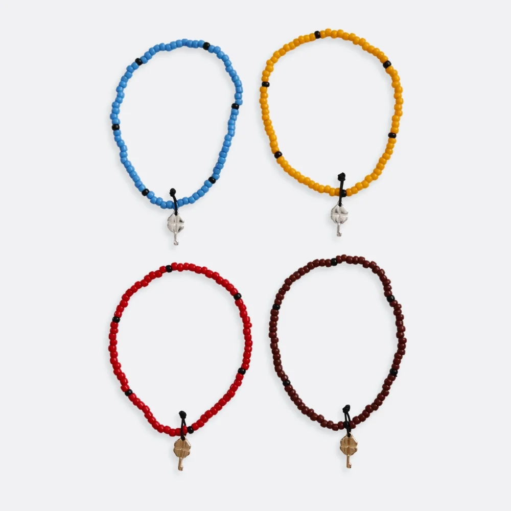 Clover key point daily beads Bracelet 迷你 三葉草 鑰匙 吊飾 色 串珠 手鏈