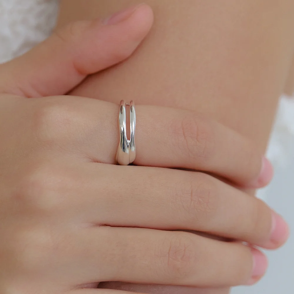 texture daily line ring_2color JR008
