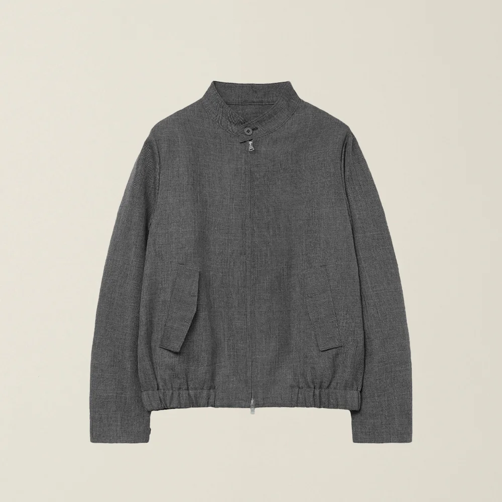 STAND COLLAR BLOUSON GREY