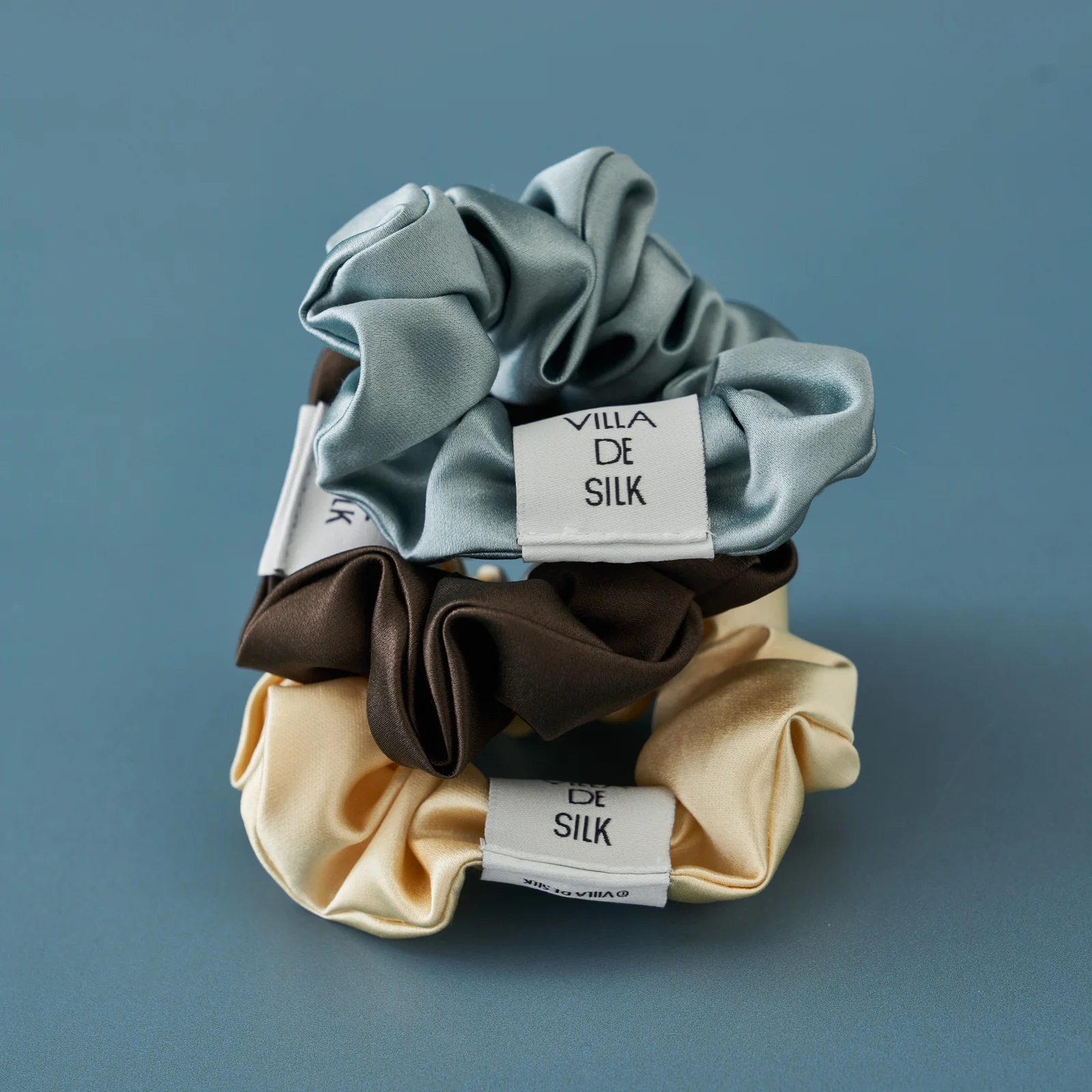 Baby scrunchie 3set(Butter/Teal green/Brown)真絲 髮圈 套裝