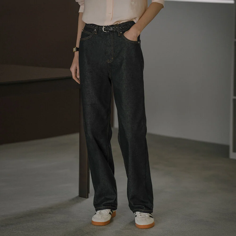 Straight fit non-fade denim pants_Indigo