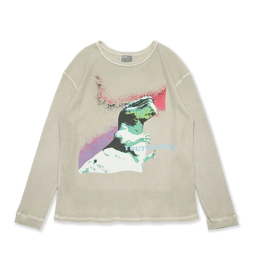 DINO WAFFLE LONG SLEEVE_BEIGE