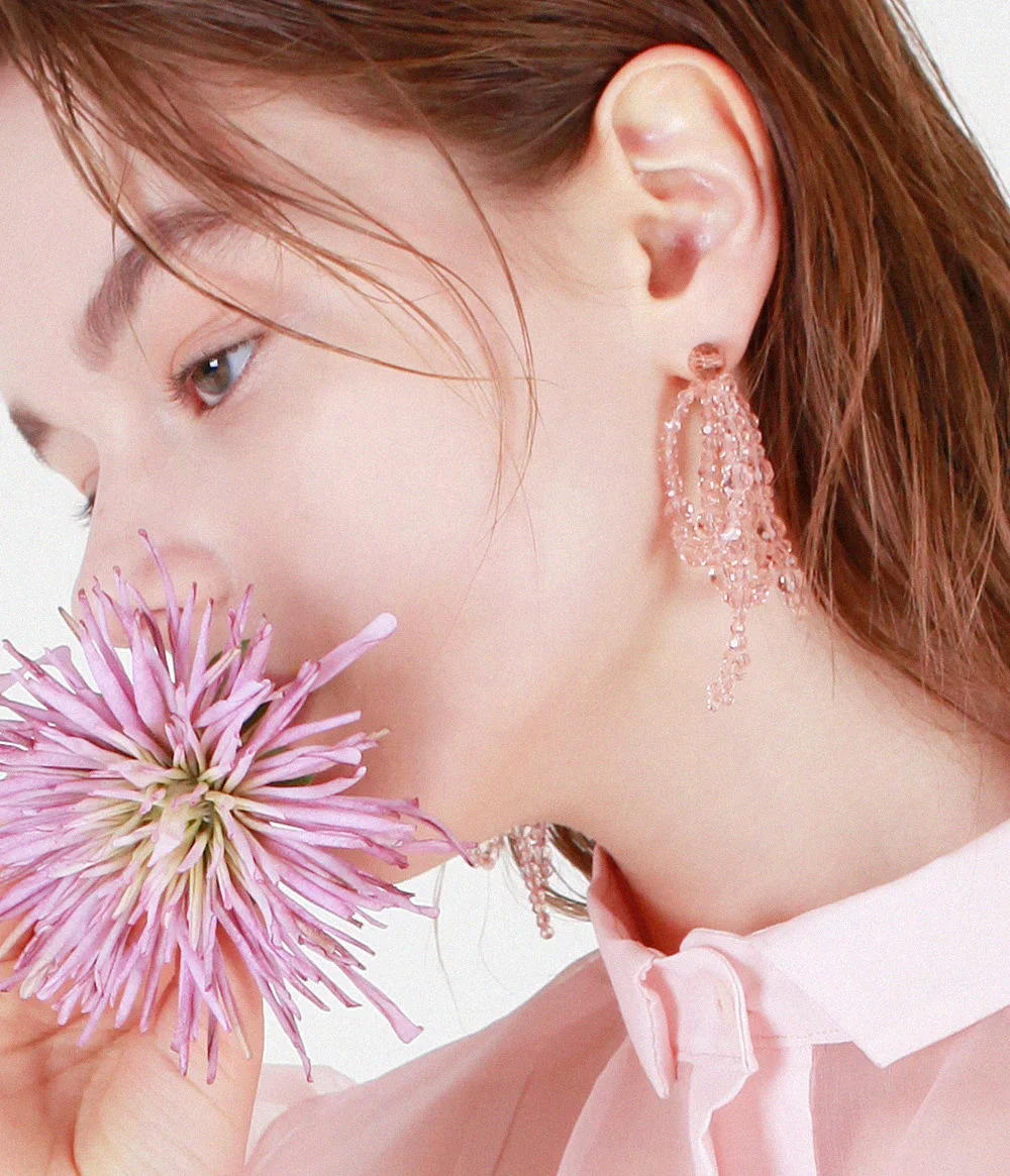Peach Crystal lvy Earring
