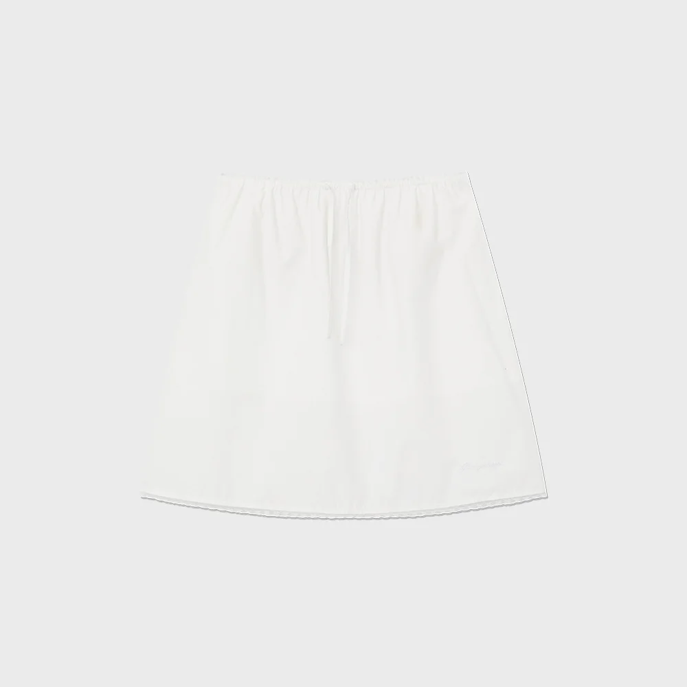 G CLASSIC LACE-UP MIDI SKIRT (WHITE)