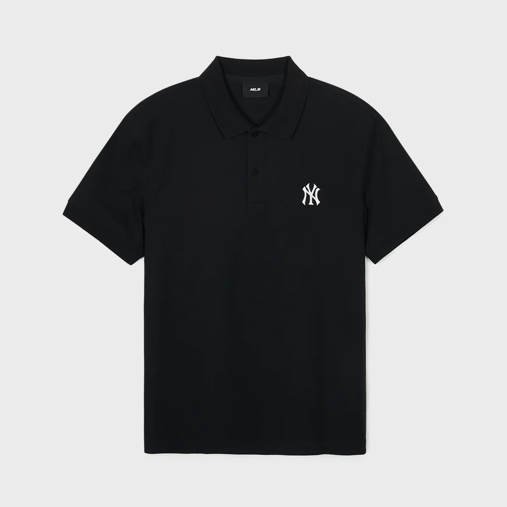 基本款 舒適版型 衣領 T恤 NY (Black)