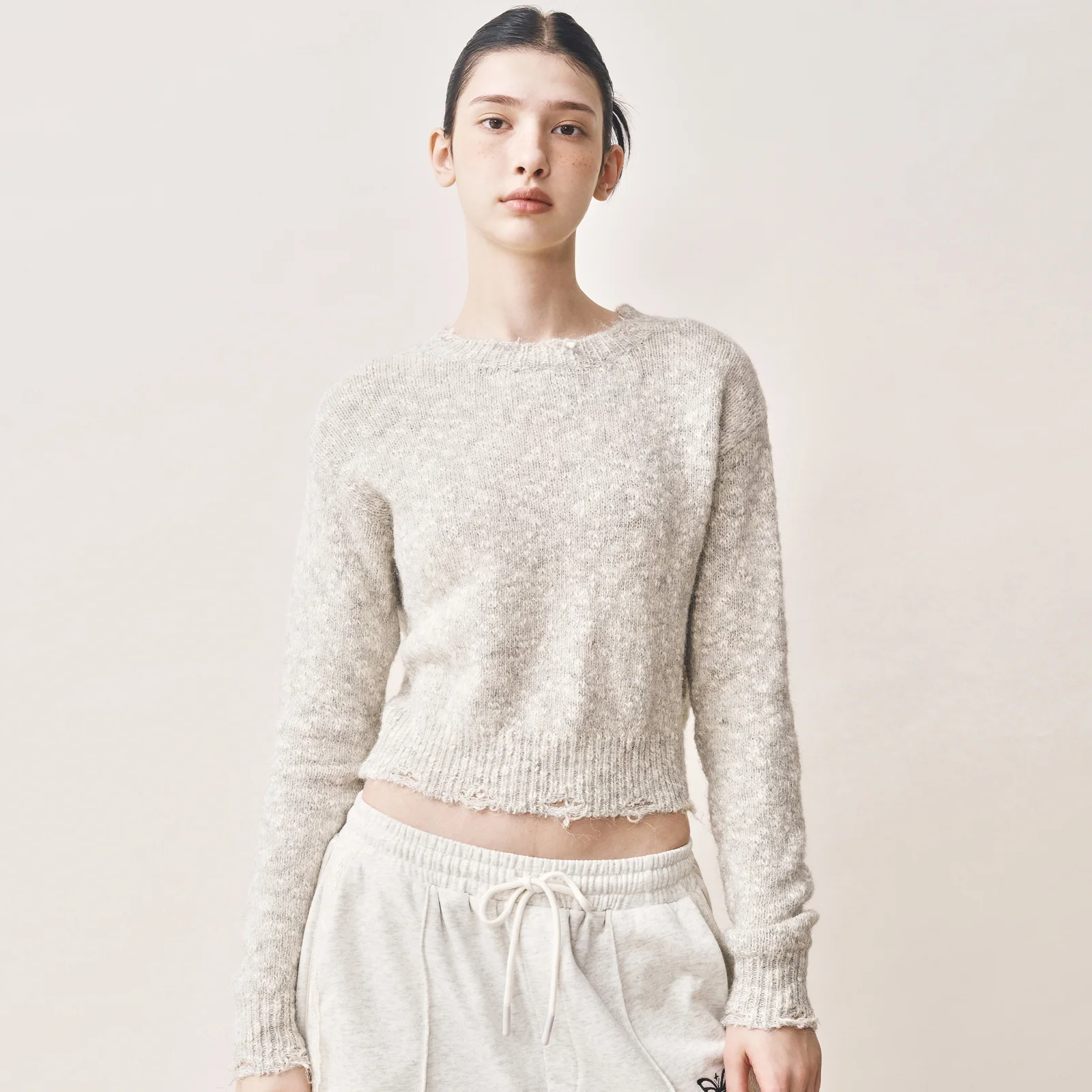 NICOLE BOKASHI DAMAGE KNIT_GRAY