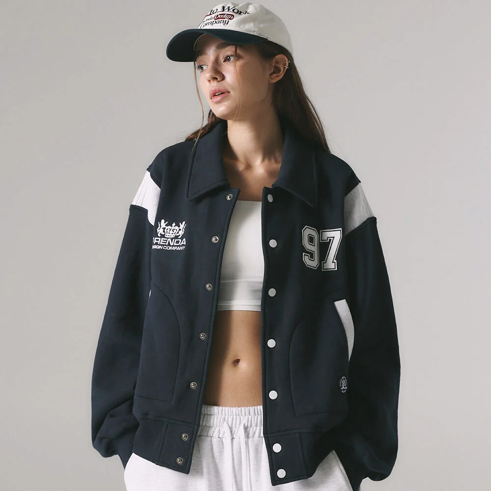 SWEAT VARSITY JACKET NAVY