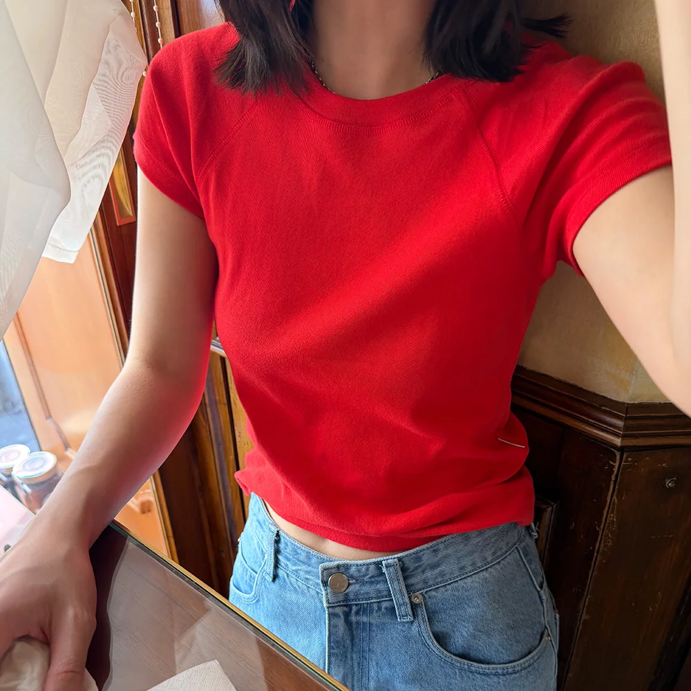 COTTON CAP T-SHIRT (APPLE RED)