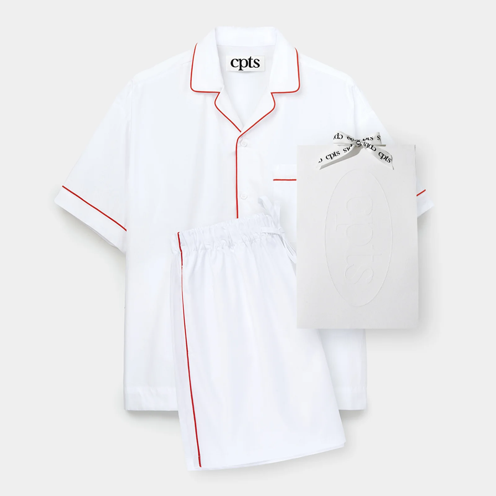 SILKET SHORT SLEEVED PAJAMAS_BRGIHT WHITE