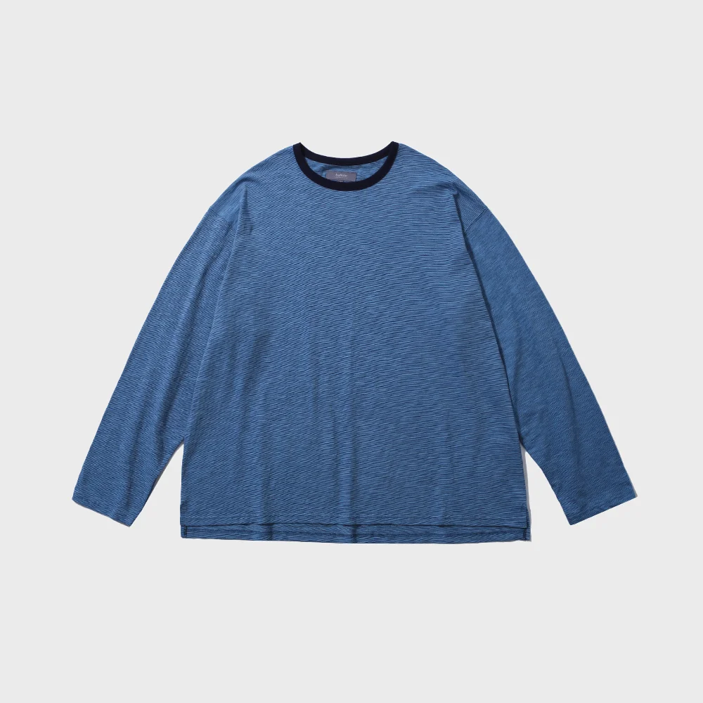 MICRO STRIPE LONG SLEEVE (BLUE)