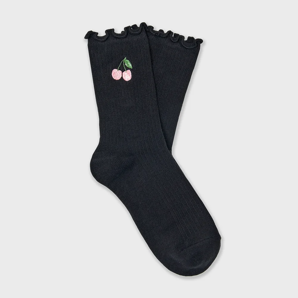 櫻桃 中筒 襪 LA (Black)