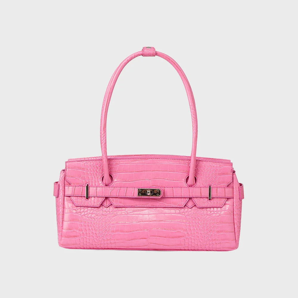 CROCODILE PATTERN TWO-WAY BAG IN PINK