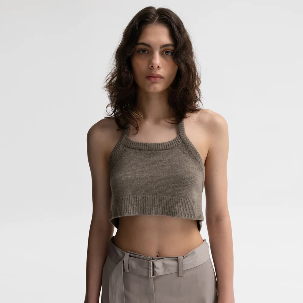 Apron cropped wrap knit (4 colors)