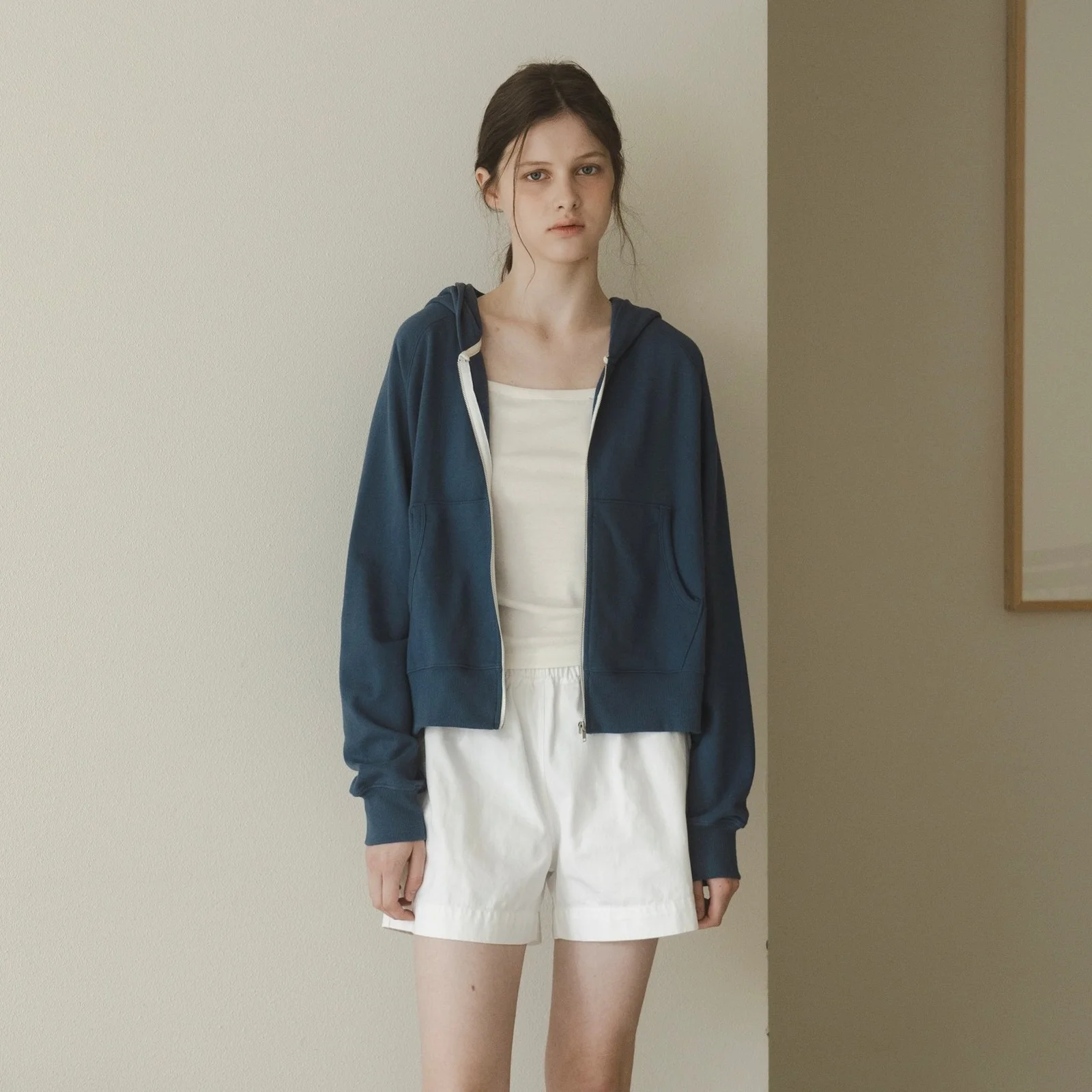 Breezy Zip-up Hoodie(Vintage Blue)