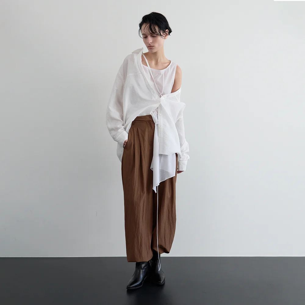 Halter Belted Shirt (ivory)