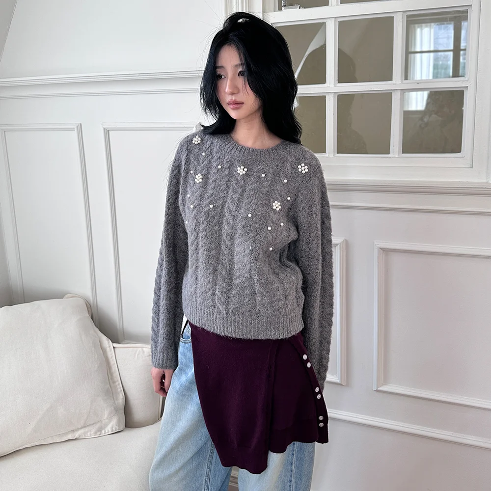 PEARL POINT PULLOVER (GREY)