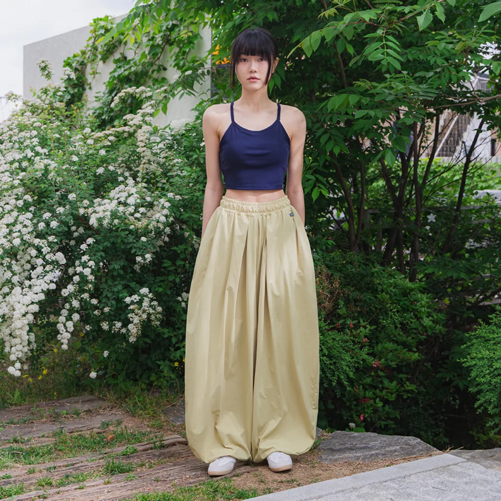 曲線 寬版 褲子