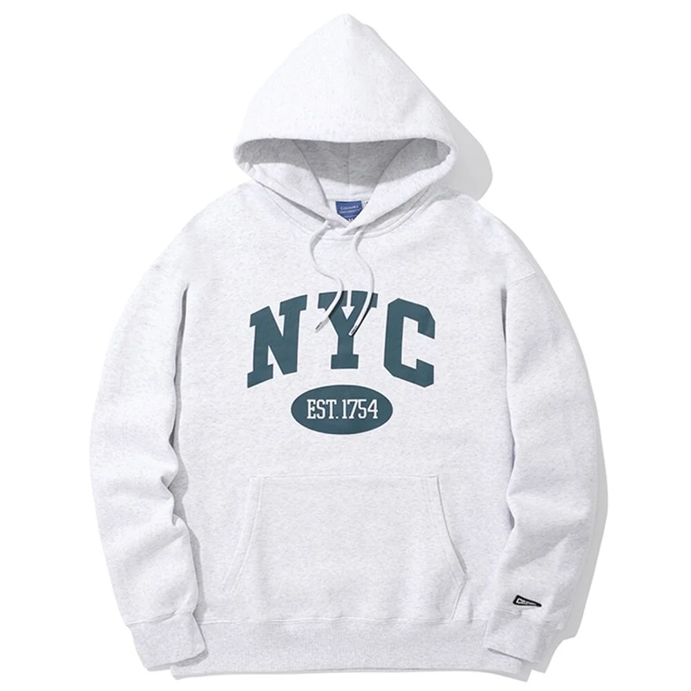 NYC ARCH LOGO FLEECE HOODIE 淺M灰色