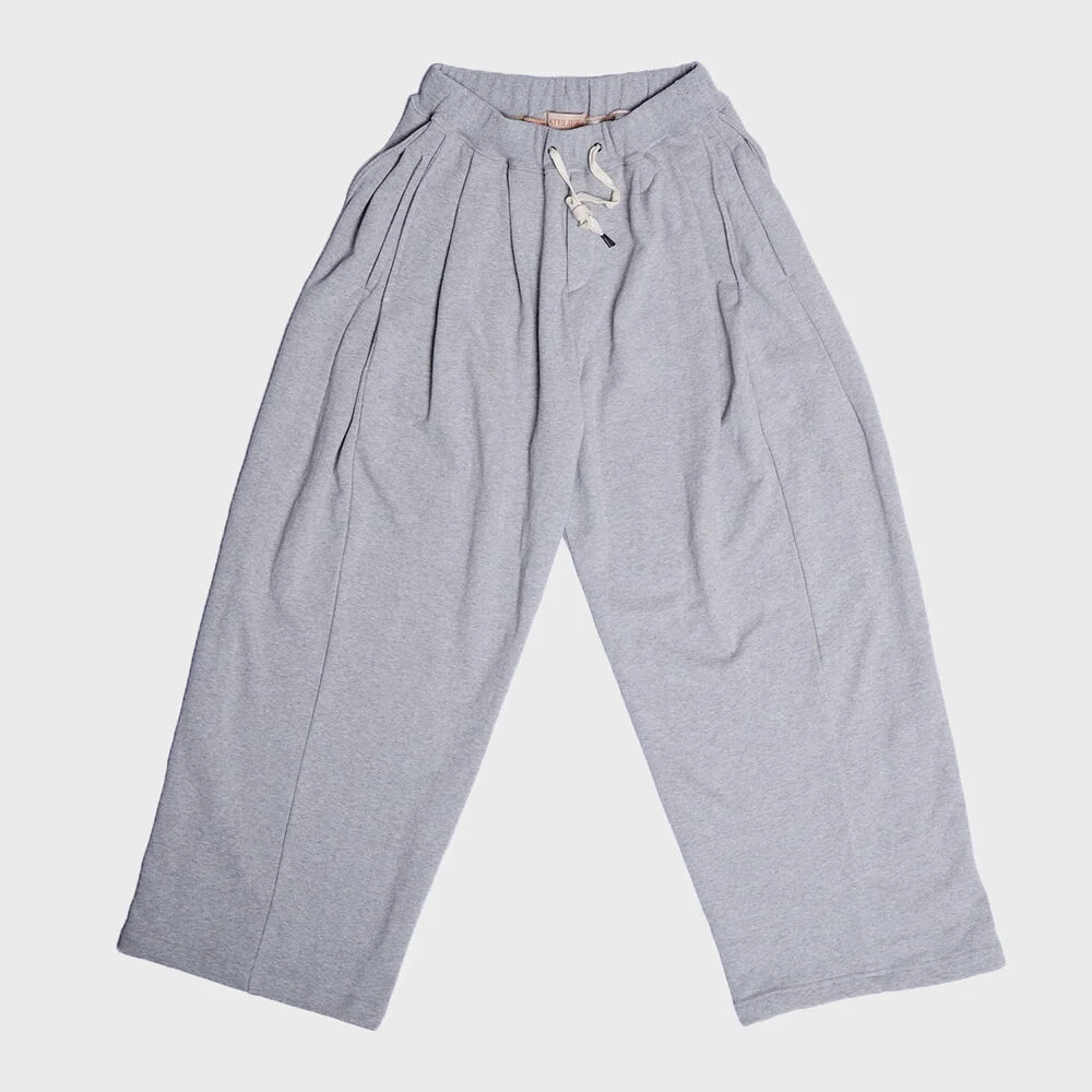 DAMP WIDE FIT TWO-TUCK PLEAT SWEAT PANTS