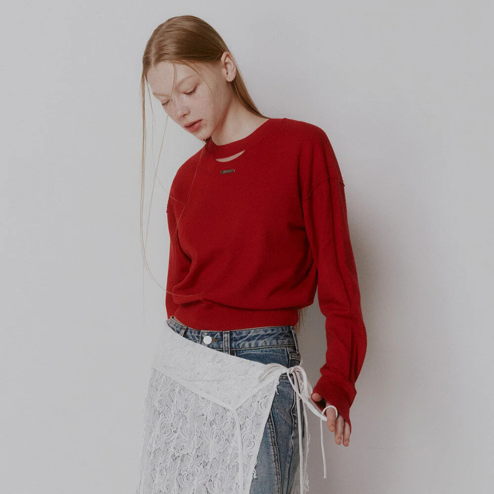 Neck Slit Detail Knit VK5SP110_3color