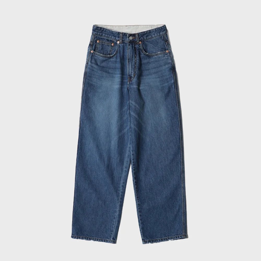 Blueborn Tapered Nep Denim Pants Normal Navy