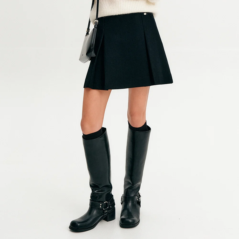 Nova 羊毛 半身裙_黑色 / NOVA WOOL SKIRT_BLACK