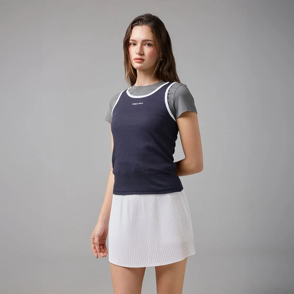 (W)LINING RINGER SLEEVELESS (NAVY)