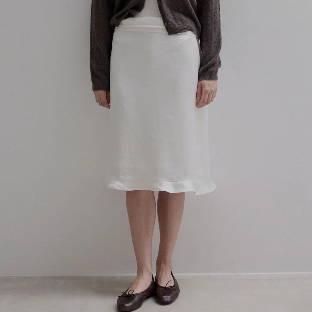 Frill midi skirt - Ivory