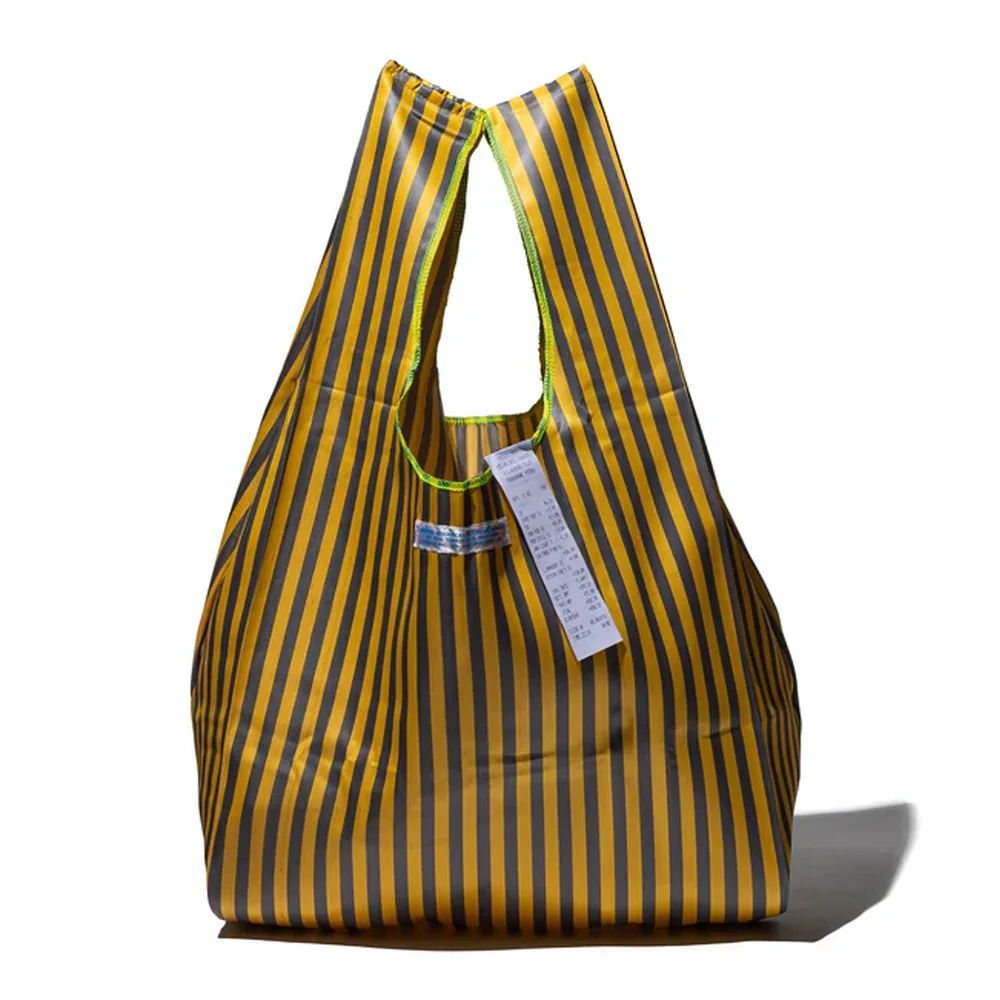 SCHOOL TIE FABRIC BAG / Yellow x Gray
