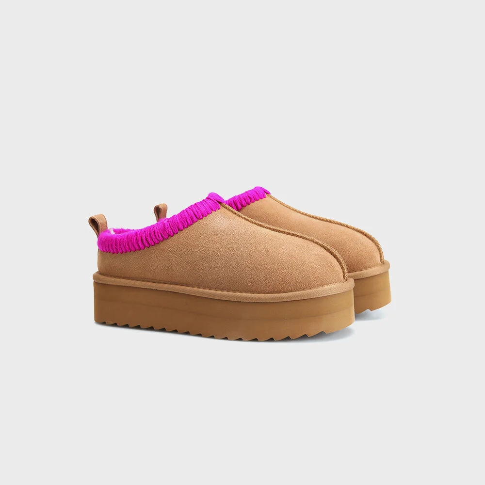 Colors of California 厚底 UGG 洞洞鞋 - THANN CBWCF13FFZTAN