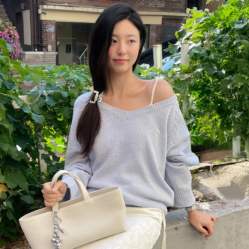 Pastel loose fit layered knit - 3color